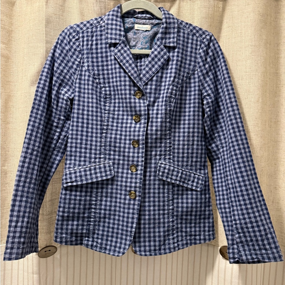 Sundance Navy Checkered Women's Jacket